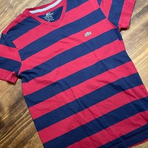 LACOSTE STRIPED TEE SIZE MENS 2 XS